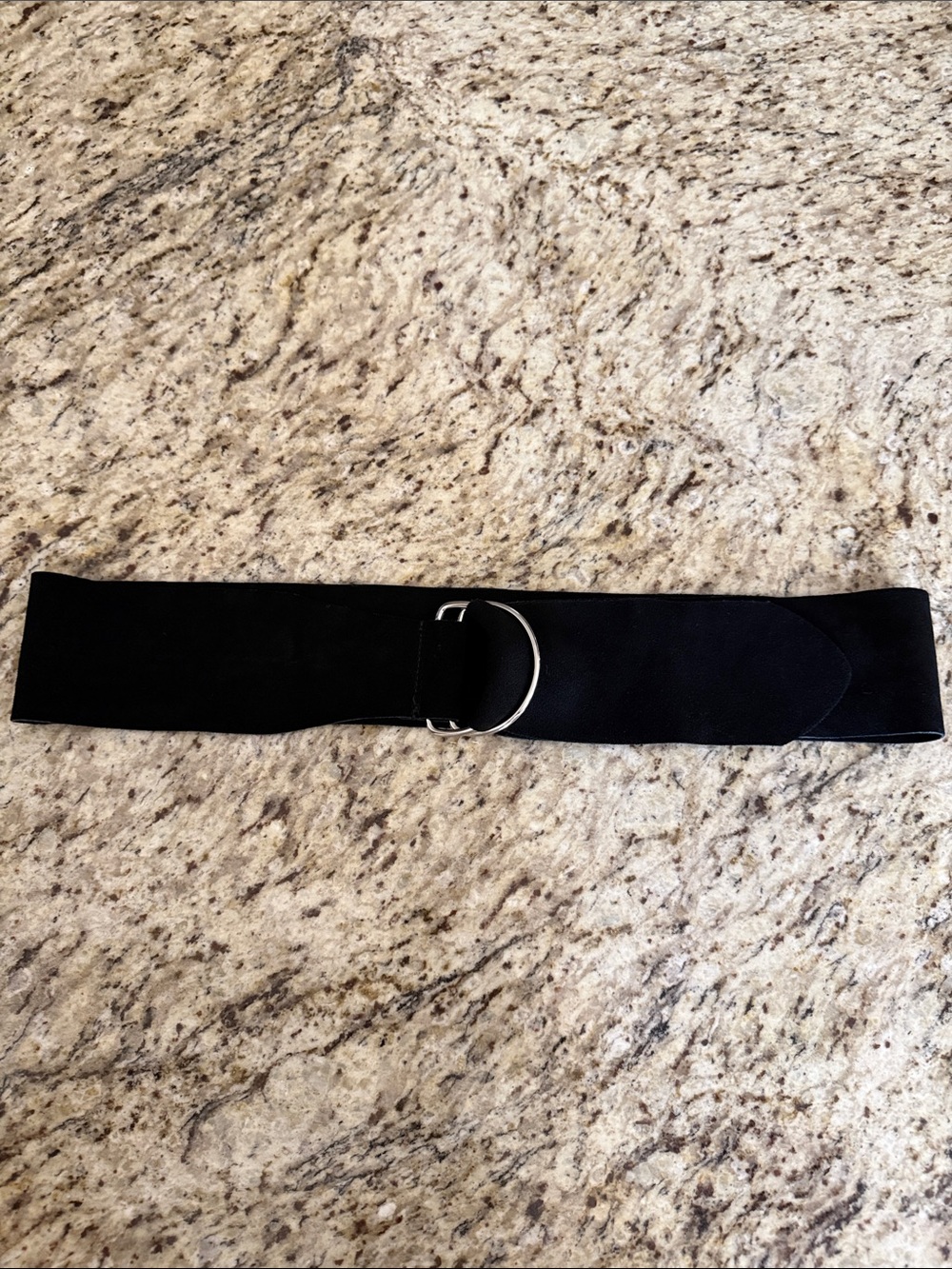 Urban Outfitters Black Wide Suede Belt with Silver D-Ring 47”L x 3”W NWOT